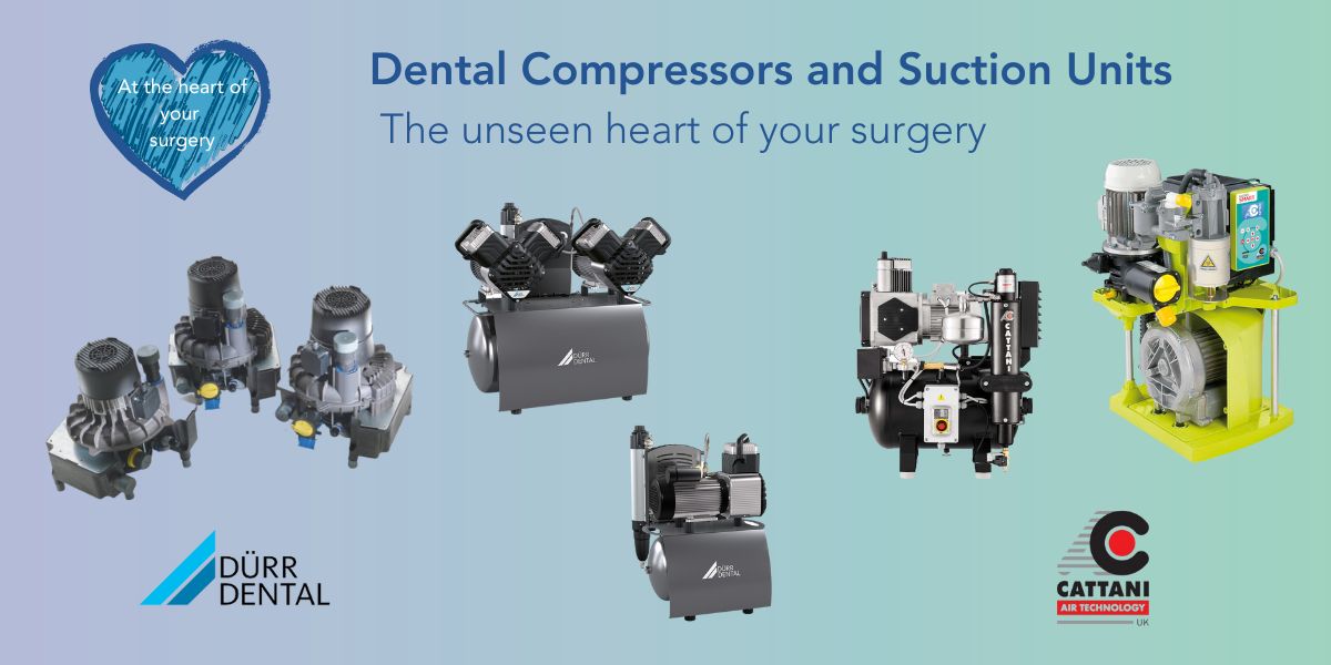 Dental compressors and suction units